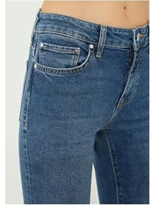 Vega Kadın Skinny Likralı Kot Pantalon Yüksel Bel İnce Pamuklu Mavi Denim Model