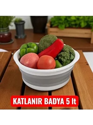Herza House Katlanır Badya Çok Renkli Plastik Çamaşır Sepeti 5 lt Hacim ile Pratik Kullanım
