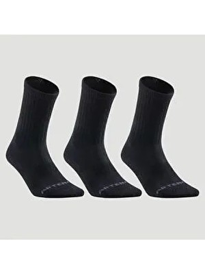 Uzun Boy Konçlu Tenis Çorabı - 3'lü Paket - Siyah - Rs 500
