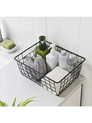 Lefiev Lefi Ev Metal Çok Amaçlı Banyo Düzenleyici Organizer Siyah Renk ile Şık Tasarım