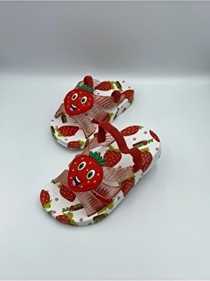 Gezer Kız Bebe Sandalet Terlik Kırmızı Renk Yaz Sezonu İçin Hafif ve Konforlu Tasarım