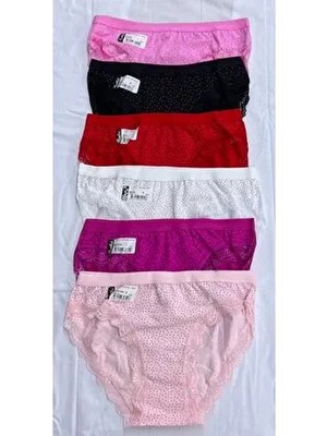 Tutku Kadın Dantelli Külot 6'lı Set Çok Renkli Dokuma Kumaşla Rahat Tasarım Sunar