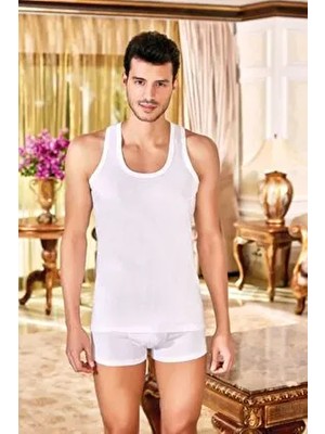 Erkek Beyaz %100 Pamuk Klasik Penye Atlet 1004 Tekli Paket