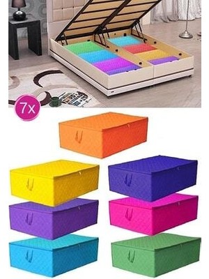 7 Adet - Baza ve Çekyat Tipi Hurç 64 x 45 x 22 cm Renkli