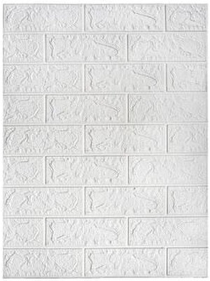 Kendinden Yapışkanlı Esnek Köpük Beyaz Duvar Kağıdı Paneli 3D Boyutlu Tuğla Desen 70*50