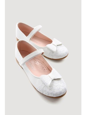 Çocuk Dantelli Ayakkabı 26-30 Beyaz
