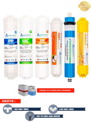 Aquafit Su Arıtma Filtresi – Kapalı Kasa İki Tarafı Ouick 6’lı Filtre Seti