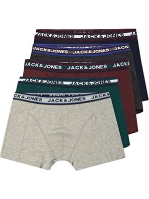 Jack & Jones Erkek Düz Desenli 5'li Boxer Dokuma Paça Tipi ile Rahat Kullanım
