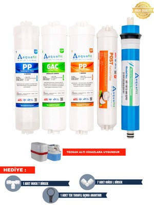 Aquafit Su Arıtma Filtresi – Kapalı Kasa İki Tarafı Ouick 5’li Filtre Seti