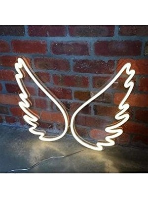 Melek Kanadı - Kelebek - Neon LED Dekoratif Duvar Yazısı Aydınlatması Gece Lambası