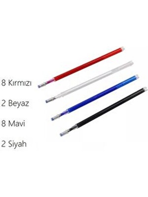 20 Adet Uçan Kalem 8 Mavi 8 Kırmızı 2 Siyah 2 Beyaz Orta Boy Uçan Kalem
