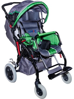 Comfort Plus Engelli Puseti Yeşil | Alüminyum Şase, Iki Yönlü Ayarlanabilir Koltuk, 40 cm Oturum Genişliği, DM-8001 Buggy