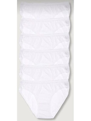Kadın Beyaz 6’lı Paket Bikini Külot