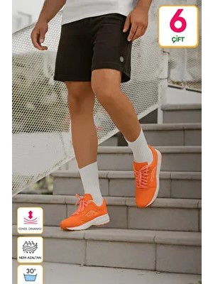 6 Çift Unisex Beyaz Spor Çorap – Uzun, Tenis Tarzı Erkek & Kadın Çorabı