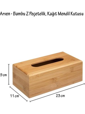 Arven - Bambu Z Peçetelik, Kağıt Mendil Kutusu
