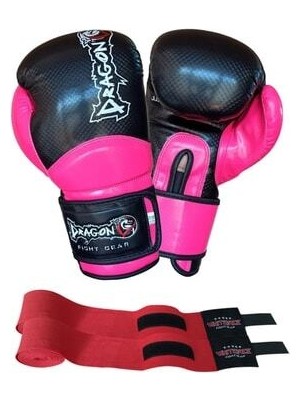 DragonDo Suni Deri Muay Thai ve Kick Boks Eldiveni 2'li Set Özellikli Carbon Malzeme