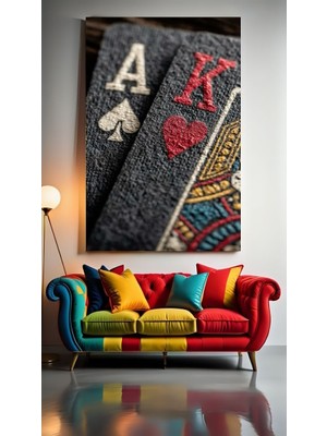 Özkacar Group 21 Blackjack Ev Duvar Salon Güzellik Salonu Ofis Dükkan Dekarasyon Kanvas Tablo