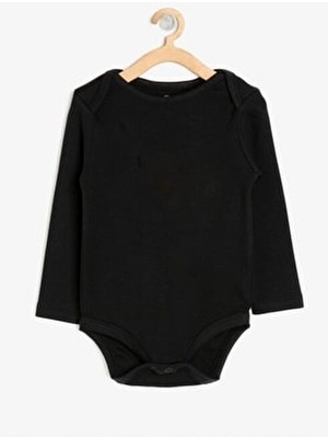 Siyah Uzun Kollu Bebek Zıbın Body