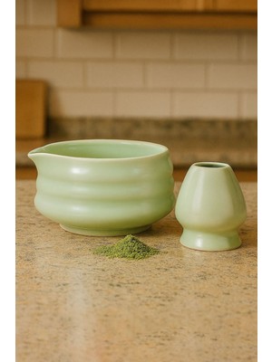 Seramik Chawan Matcha Çayı Köpürtme Kasesi ve Whisk Matcha Tutucu MT216