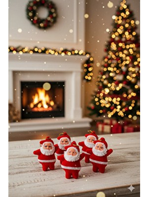 Deniz Party Store Yılbaşı Ağaç Süsü Kırmızı Noel Baba 6'lı Paket Renkli Parti ve Dekorasyon İçin Özel Tasarım