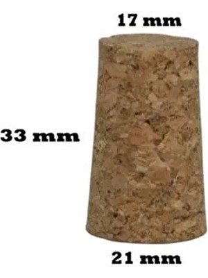 Yeni11 Konik Mantar Tıpası 50 Adet Şarap Şişesine Uygun 33*21*17 mm Doğal Malzeme