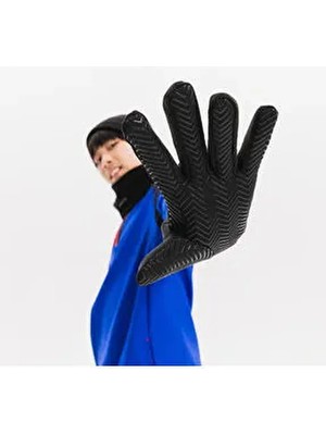 Decathlon Kipsta Yetişkin Futbol Eldiveni Siyah Keepdry 500 Kalın Kumaş ve Polar İç Astar ile Sıcak Tutma