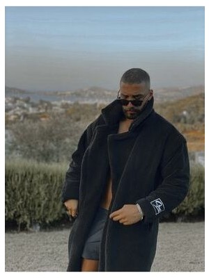 Shal Home Unisex Peluş Shal Kaban Uzun Kol Düz Desenli Oversize Kadın Modası