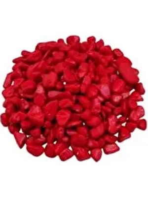 Dekoratif Taş Terraryum Taşı Akvaryum Taşı Renkli Çakıl Taşı / 2 kg Kırmızı