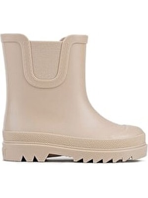Igor Tokıo Unisex Çocuk Yarım Yağmur Çizmesi Bej Plastik Malzeme Düz Topuklu Rahat Kullanım