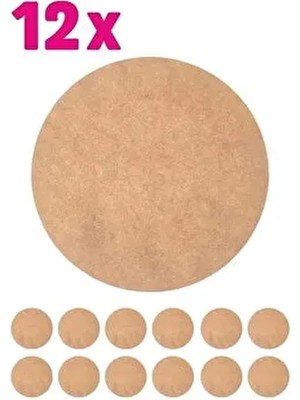 Supla Levha 12 Adet 3 mm Ham Mdf 20 cm Yuvarlak Servis Altı Supla