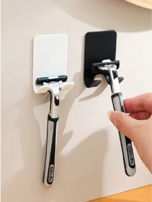 3'lü Permatik Tutucu - Yapışkanlı Banyo Düzenleyici - Jilet Tutucu Aparat - Çok Amaçlı Banyo Askısı