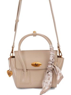 Levidor 930459 Kadın Fular Detaylı Omuz Çantası Vizon