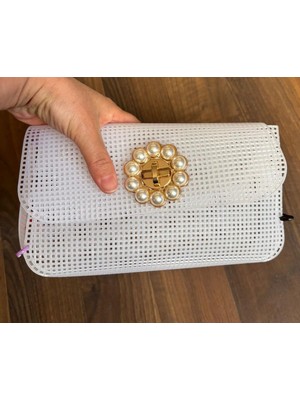 Angel Çanta Aksesuar 22X44 cm Çanta Kanvas Incili Kilitli