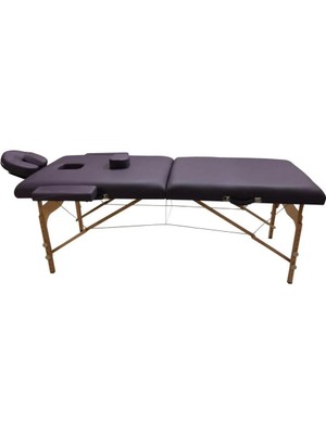 Comfort Plus Masaj Masası Mor | Ahşap Ayaklı, Ayarlanabilir Yükseklik, Taşıma Çantalı GM-201