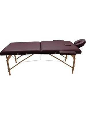Comfort Plus Masaj Masası Bordo | Ahşap Ayaklı, Ayarlanabilir Yükseklik, Taşıma Çantalı GM-201