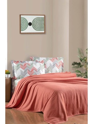 Taç Kristal Forewer Ponponlu Çift Kişilik Pike Takımı Kiremit