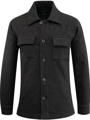 Çizgi Triko Erkek Kışlık Kumaş Hırka Noktalı Zikzak Desenli Klasik Kalıp - 5232G