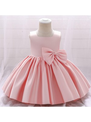 Kız Bebek Kare Yaka Elbise  Doğum Günü Elbise Kız Çocuk  Abiye  Zarif Prenses Elbise