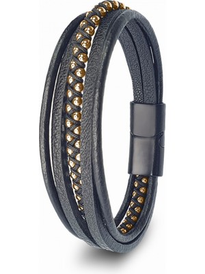 Fm Sarı Hematit Ve Çoklu Deri Bileklik 31834B3D2