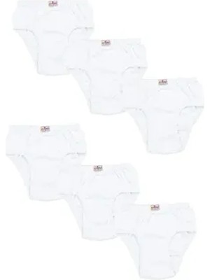 Erkek Çocuk Beyaz Penye Külot 6'lı Paket