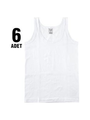 Tutku Erkek Çocuk Beyaz Dokuma Atlet 6'lı Paket Esnek Kumaş Özelliği ile Rahat Kullanım