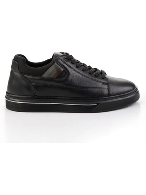 Siyah Hakiki Deri Erkek Sneaker E01082011203