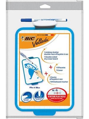 Supertrend Mini Beyaz Çift Taraflı Yazı Tahtası 17X24.5 Cm. Açık Mavi + Kalem + Silgi (841360)