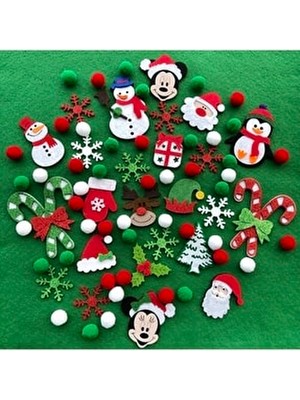 Yılbaşı Süsü Karışık Figür Ponpon 25 Parça