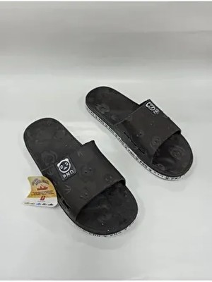 Gezer Unisex Kaydırmaz Siyah Panda Desen Plastik Terlik Eva Malzemeden Günlük Kullanım İçin