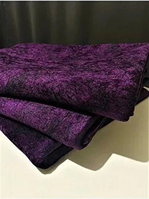 Koltuk Çekyat Örtüsü Koyu Mor Çizgi Desenli Kaymaz Taban Süngerli Üst Kumaş Kadife