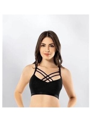 Kota 6343 Çapraz Ip Modelli Kadın Ip Askılı Büstiyer Düz Kumaş Tipi ile Şık Tasarım