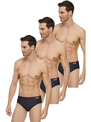 3'lü Kemerli Lüks Siyah Erkek Slip Abani Classic