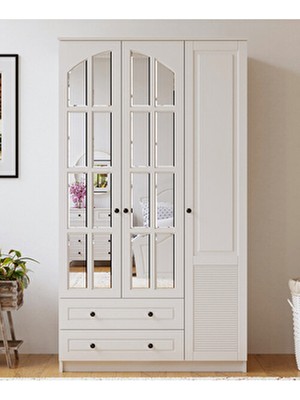 Izel Country  3 Kapaklı 2 Çekmeceli Gardırop