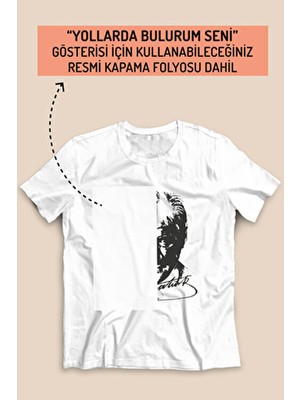 Sınıf Sepeti Yollarda Bulurum Seni Tişörtü Beyaz Kısa Kol %100 Pamuk Günlük Tarz L Beden